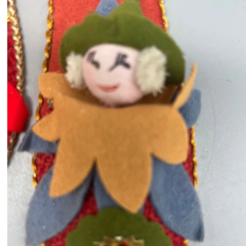 Mid Century Elf in Shoe Christmas Tree Ornament Japan Set of‎ Two